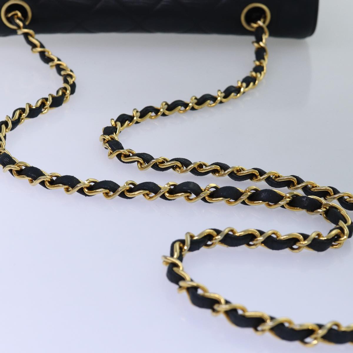 Top Quality Chanel Diana Matelasse Chain Shoulder Bag Lamb Skin Black CC Auth yk12474