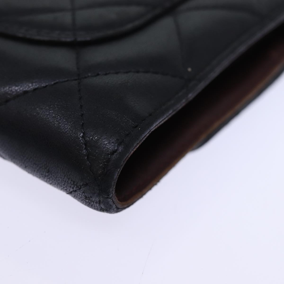 Top Quality Chanel Matelasse Long Wallet Lamb Skin Black CC Auth yk12499