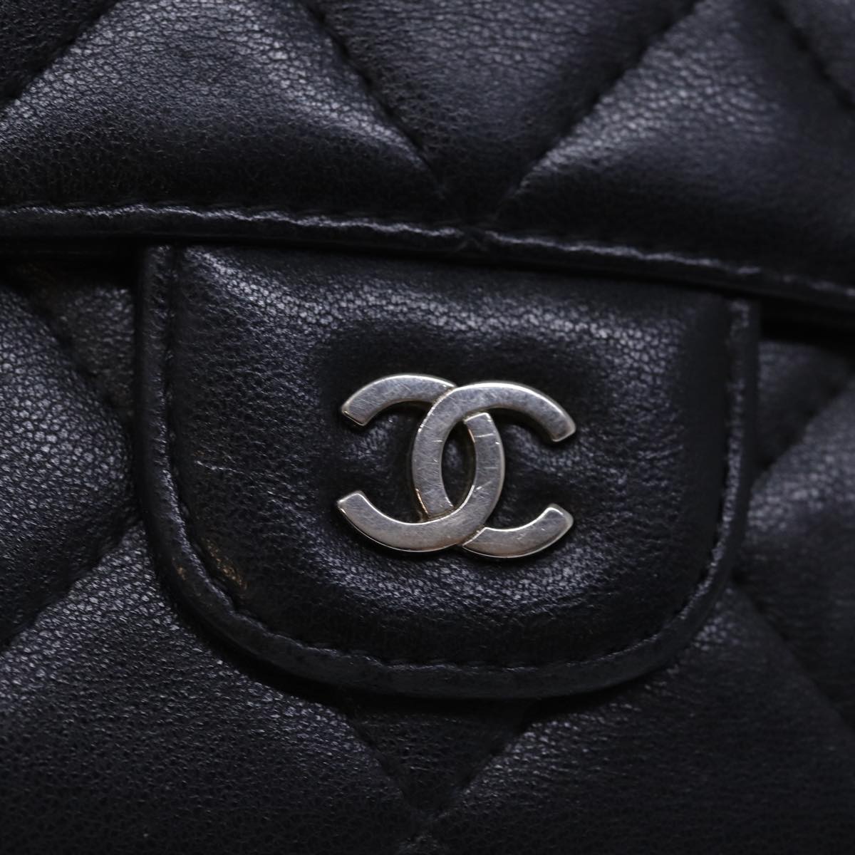 Top Quality Chanel Matelasse Long Wallet Lamb Skin Black CC Auth yk12499