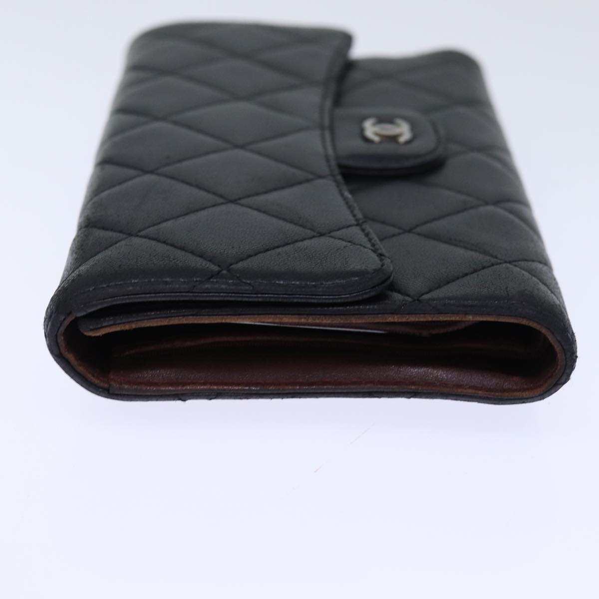 Top Quality Chanel Matelasse Long Wallet Lamb Skin Black CC Auth yk12499