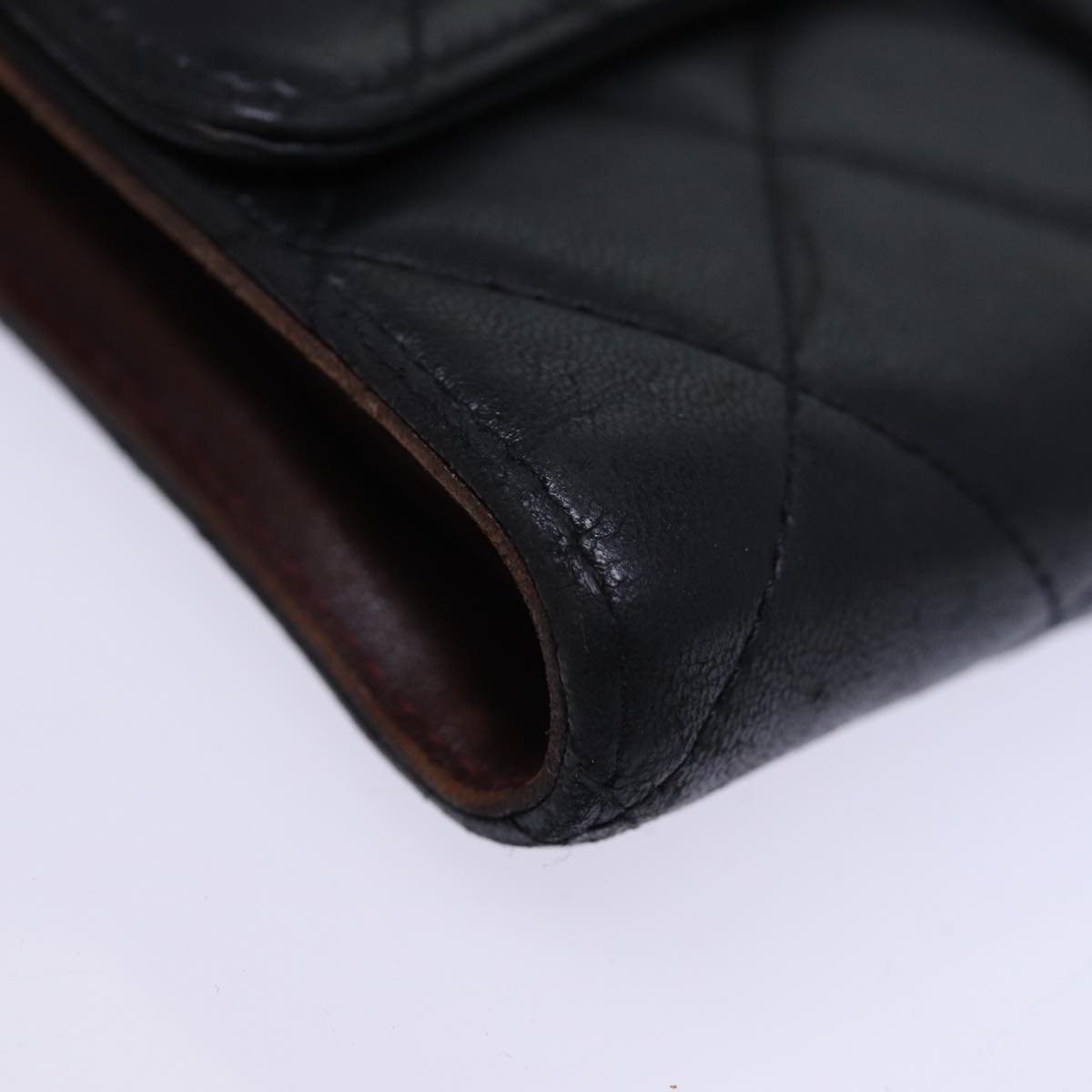 Top Quality Chanel Matelasse Long Wallet Lamb Skin Black CC Auth yk12499