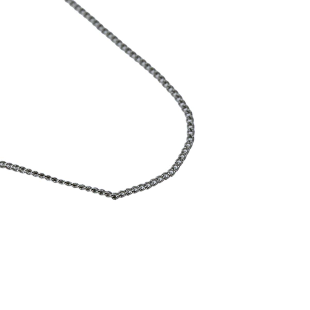 CHRISTIAN DIOR Necklace metal Silver Auth yk12528