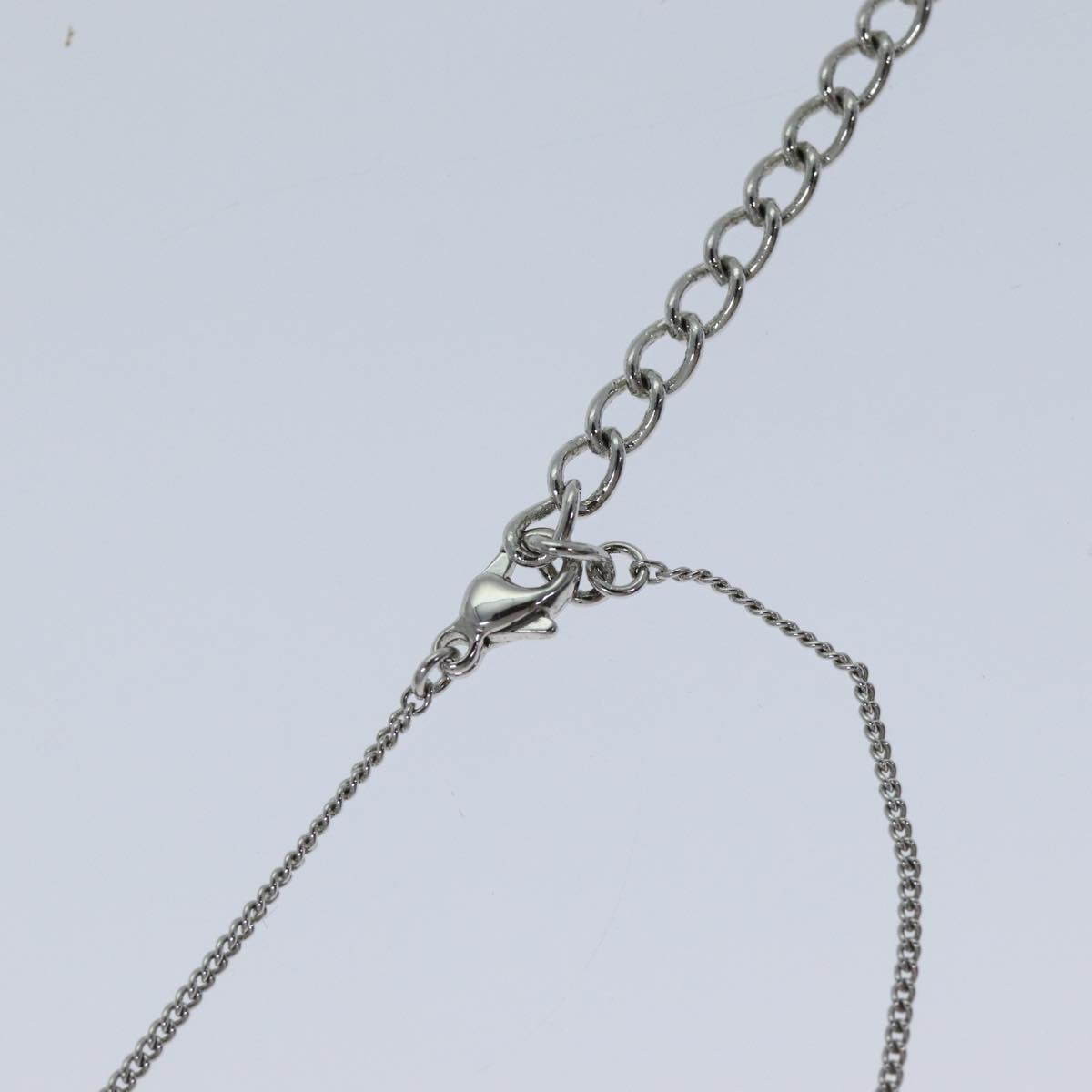 CHRISTIAN DIOR Necklace metal Silver Auth yk12528