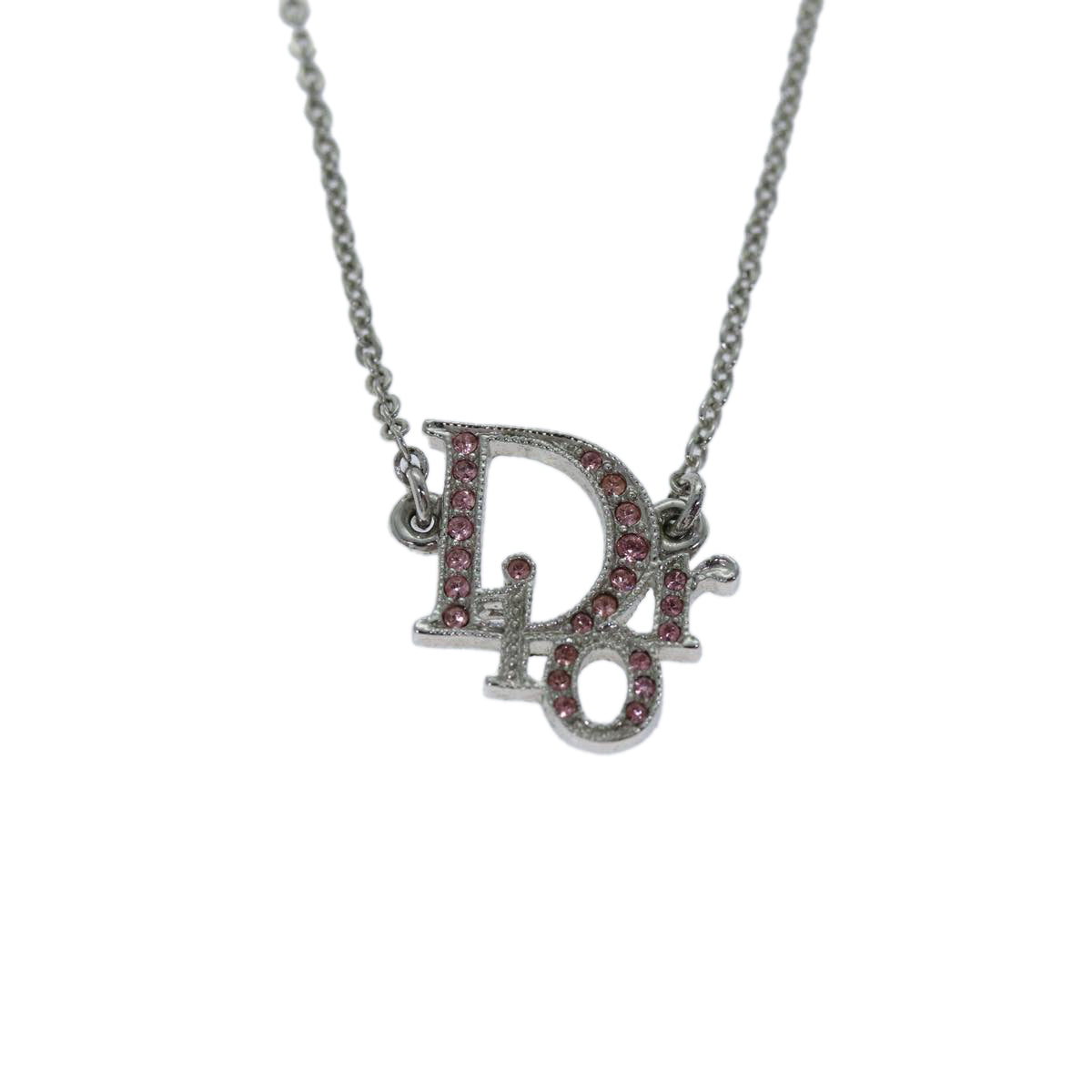 CHRISTIAN DIOR Necklace metal Pink Auth yk12543