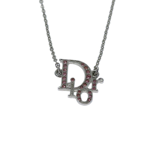 CHRISTIAN DIOR Necklace metal Pink Auth yk12543