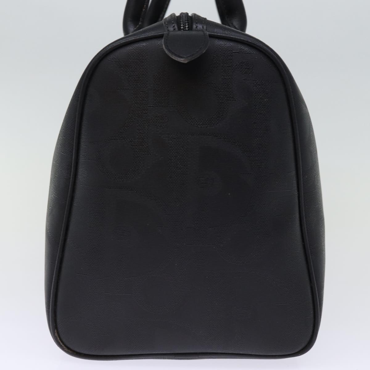 CHRISTIAN DIOR Trotter Canvas Boston Bag Black Auth yk12582