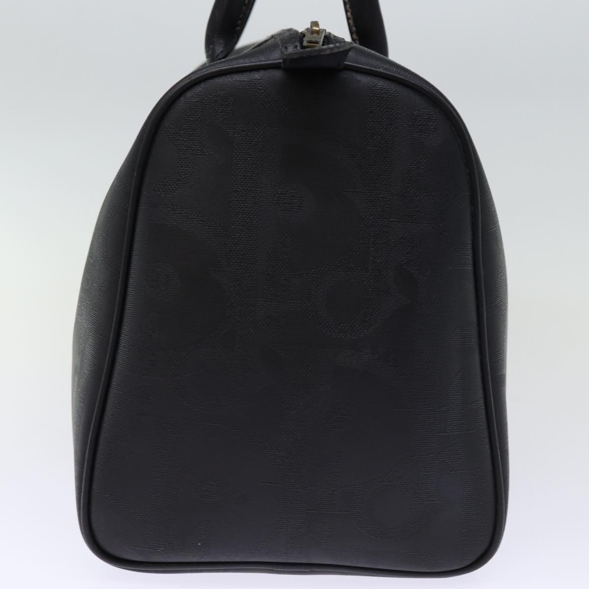 CHRISTIAN DIOR Trotter Canvas Boston Bag Black Auth yk12582
