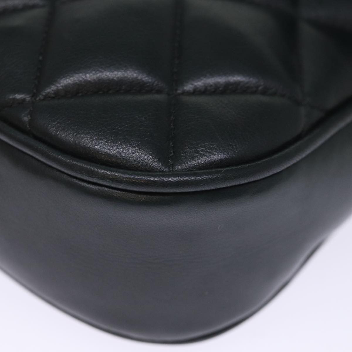 Top Quality Chanel Matelasse Turn Lock Chain Shoulder Bag Lamb Skin Green CC Auth yk12713A