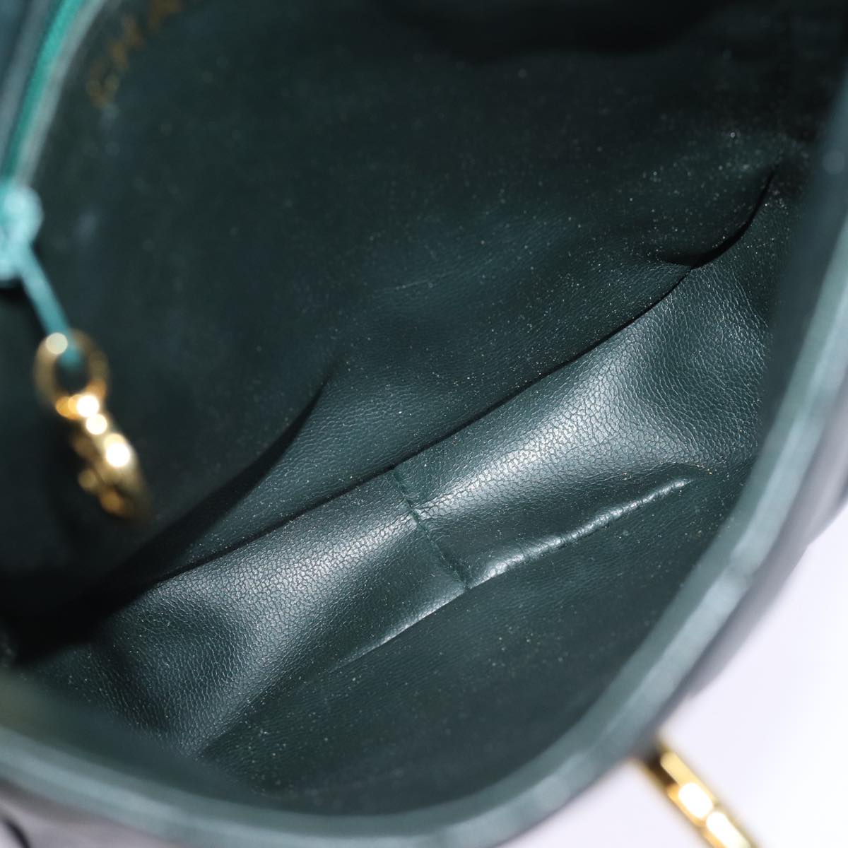 Top Quality Chanel Matelasse Turn Lock Chain Shoulder Bag Lamb Skin Green CC Auth yk12713A