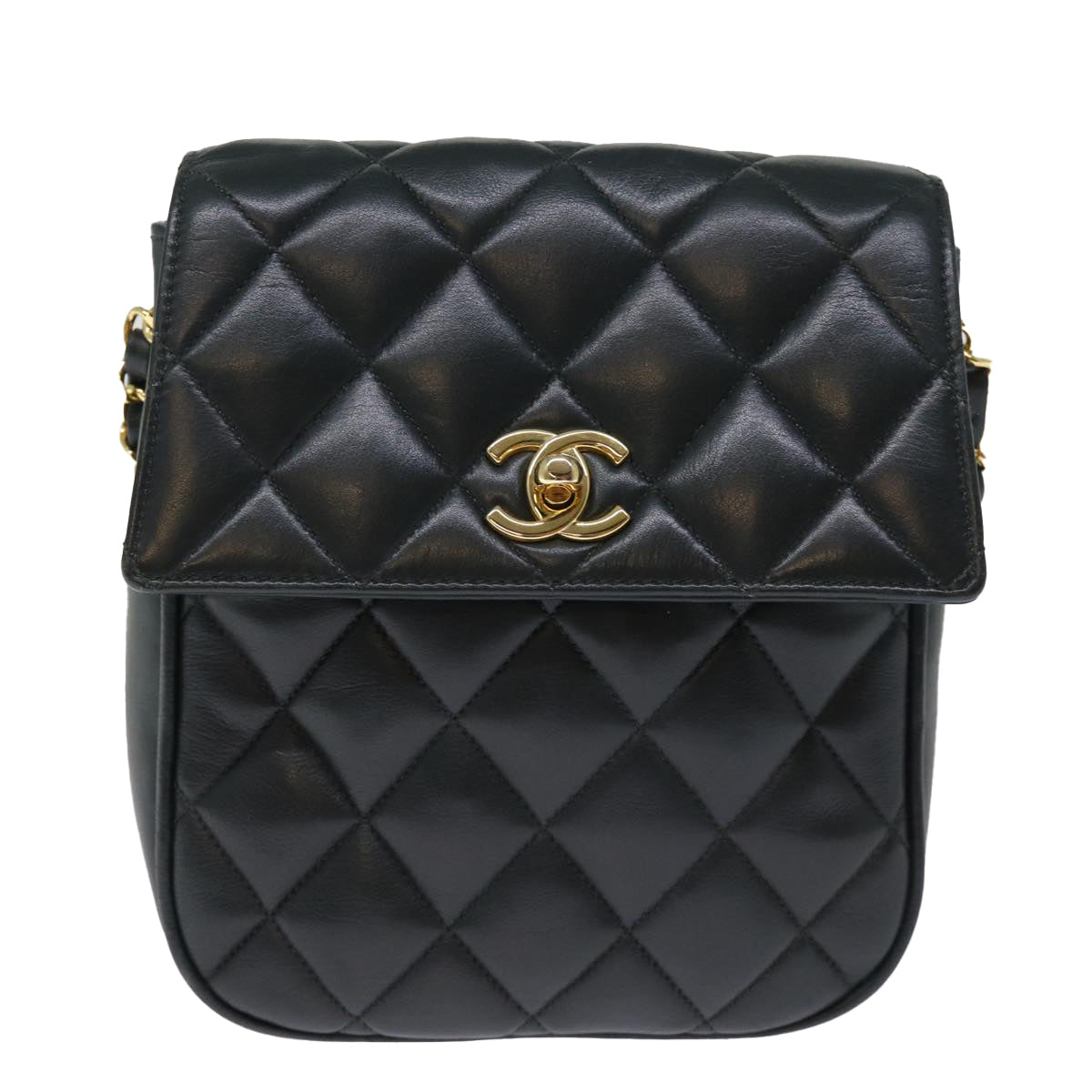 Top Quality Chanel Matelasse Turn Lock Chain Shoulder Bag Lamb Skin Green CC Auth yk12713A