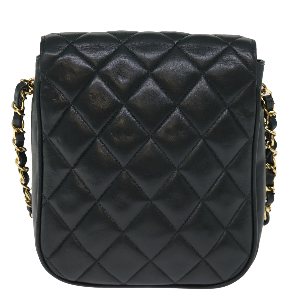 Top Quality Chanel Matelasse Turn Lock Chain Shoulder Bag Lamb Skin Green CC Auth yk12713A