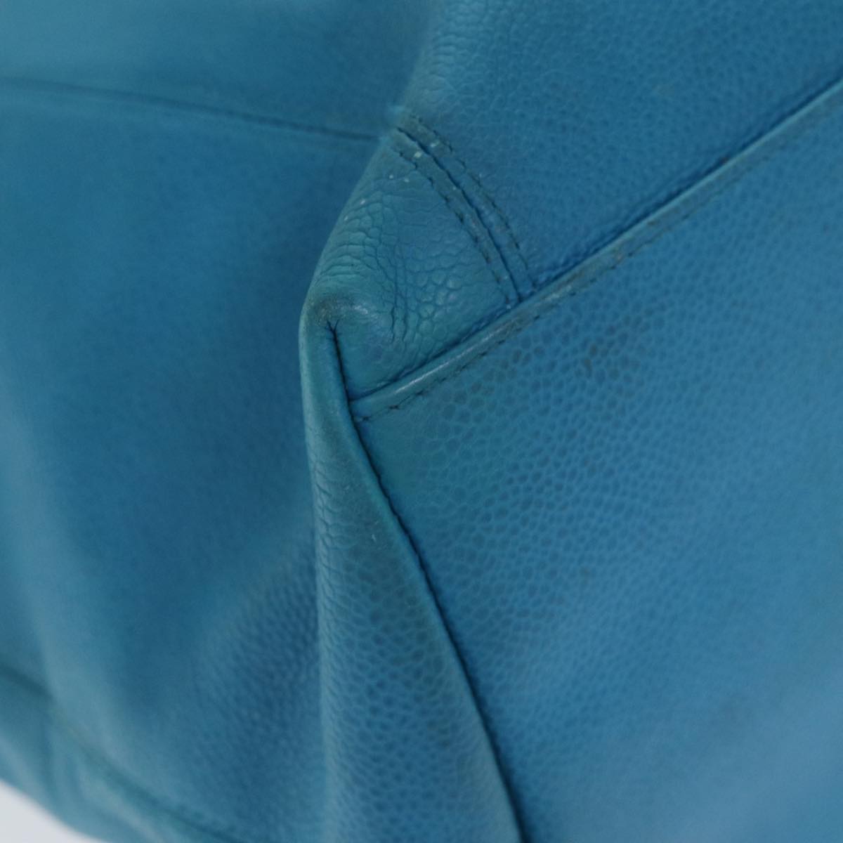 Top Quality Chanel COCO Mark Tote Bag Caviar Skin Blue CC Auth yk12847