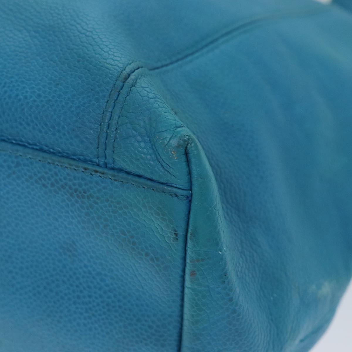 Top Quality Chanel COCO Mark Tote Bag Caviar Skin Blue CC Auth yk12847