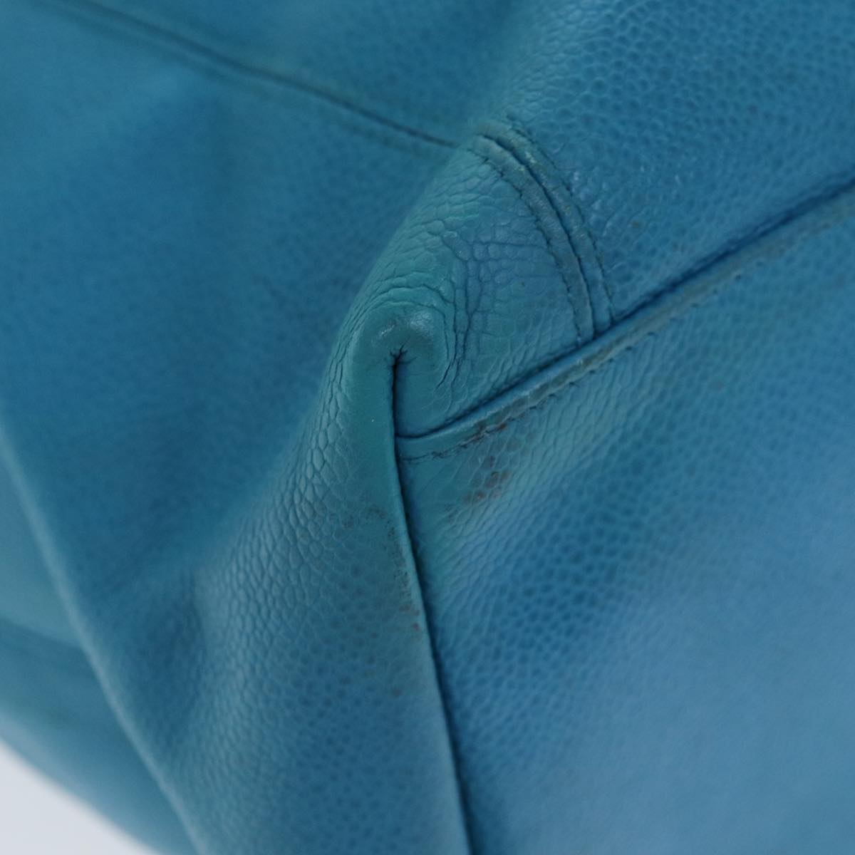 Top Quality Chanel COCO Mark Tote Bag Caviar Skin Blue CC Auth yk12847