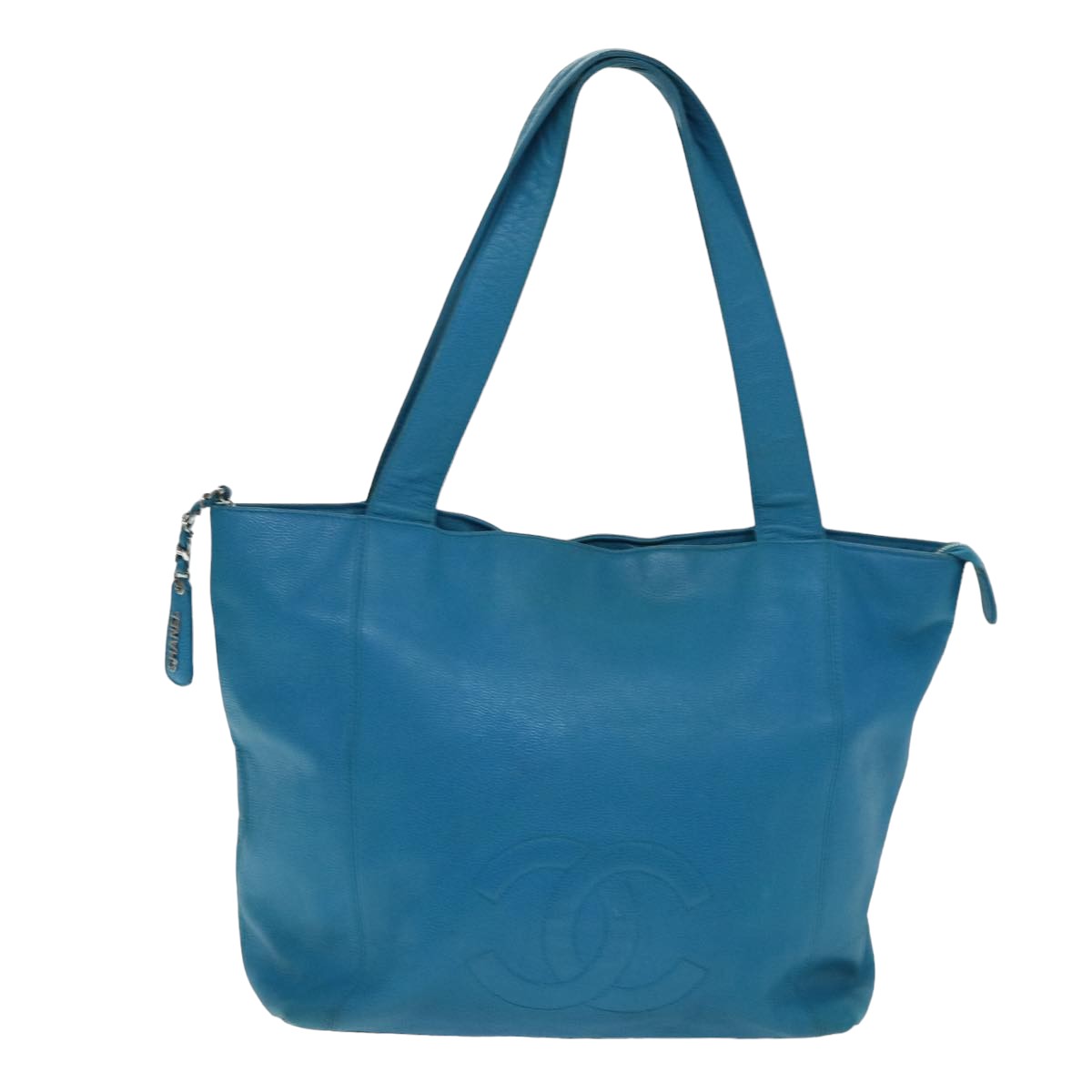 Top Quality Chanel COCO Mark Tote Bag Caviar Skin Blue CC Auth yk12847