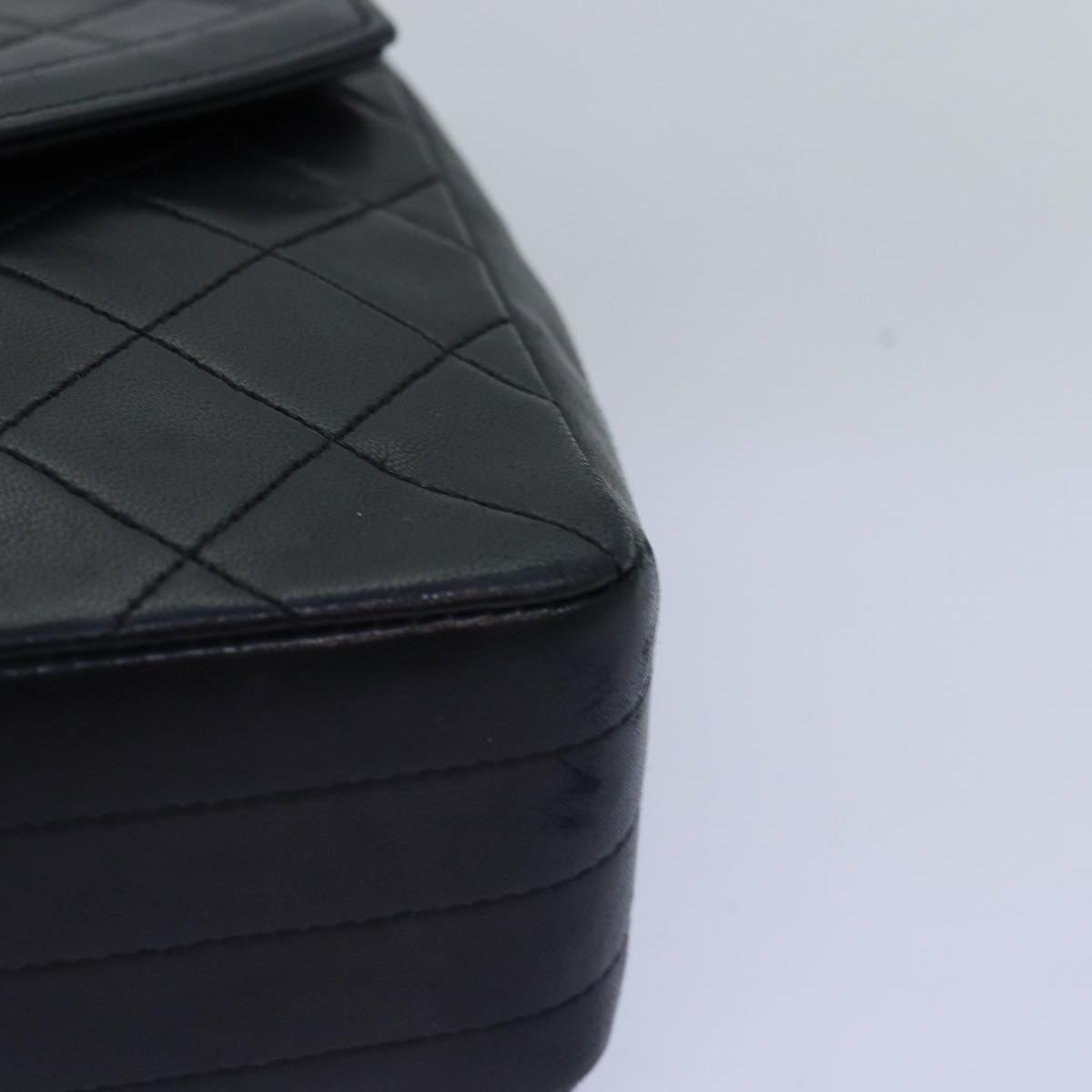 Top Quality Chanel Matelasse Turn Lock Chain Shoulder Bag Lamb Skin Black CC Auth yk12901A