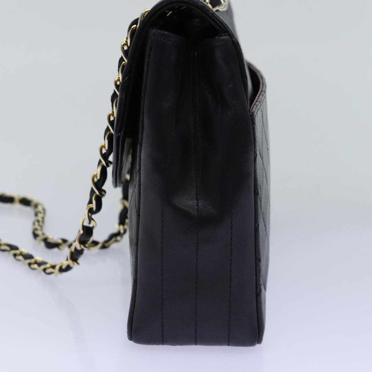 Top Quality Chanel Matelasse Turn Lock Chain Shoulder Bag Lamb Skin Black CC Auth yk12901A