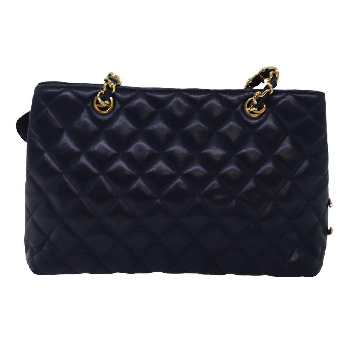 Top Quality Chanel Matelasse Chain Shoulder Bag Lamb Skin Navy CC Auth yk12992
