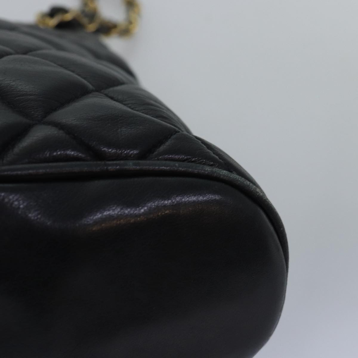 Top Quality Chanel Matelasse Chain Shoulder Bag Lamb Skin Black CC Auth yk13018