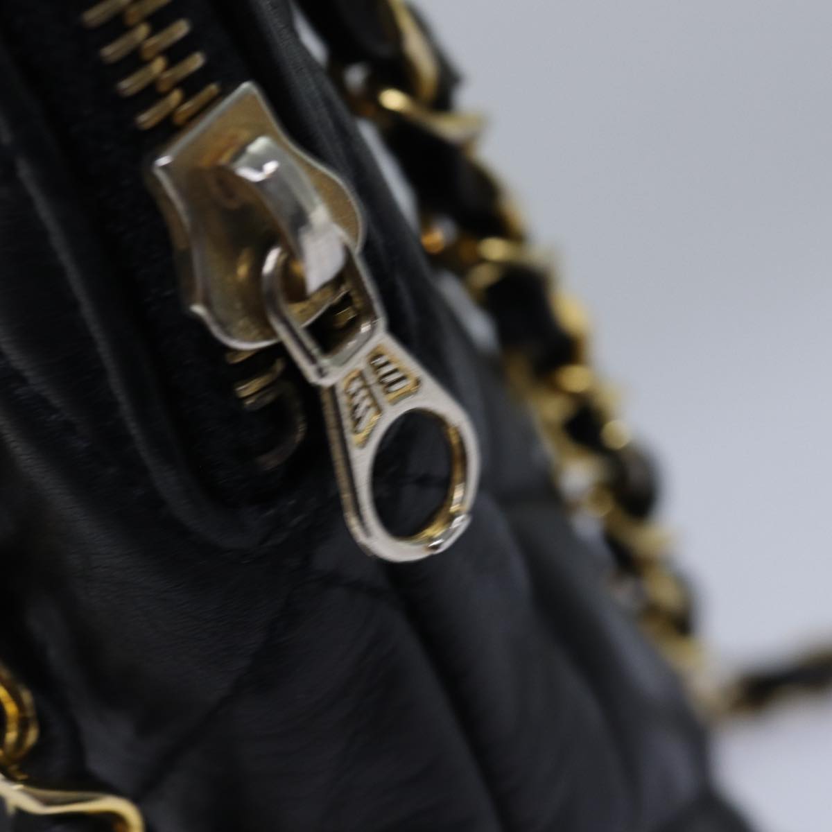 Top Quality Chanel Matelasse Chain Shoulder Bag Lamb Skin Black CC Auth yk13018