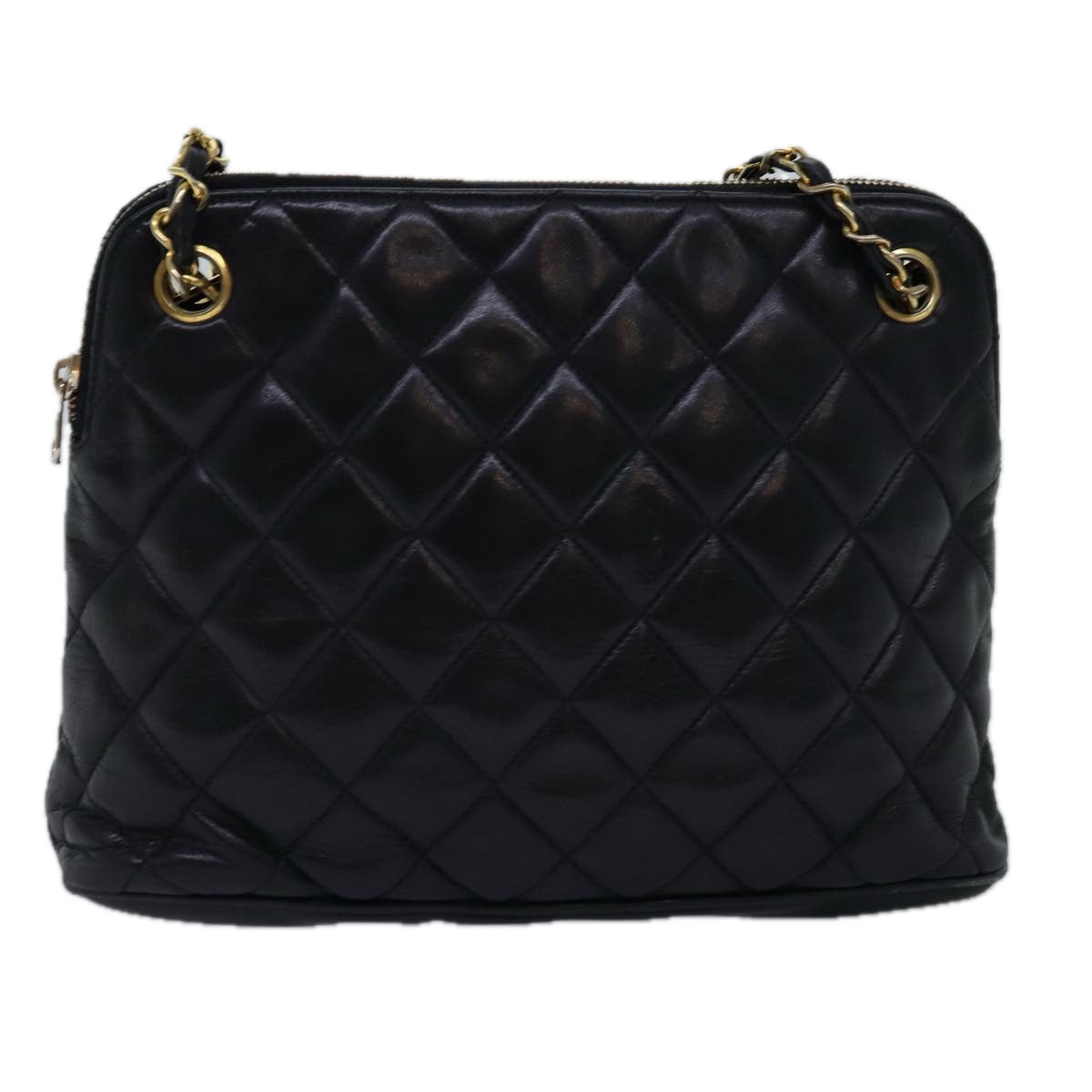 Top Quality Chanel Matelasse Chain Shoulder Bag Lamb Skin Black CC Auth yk13018