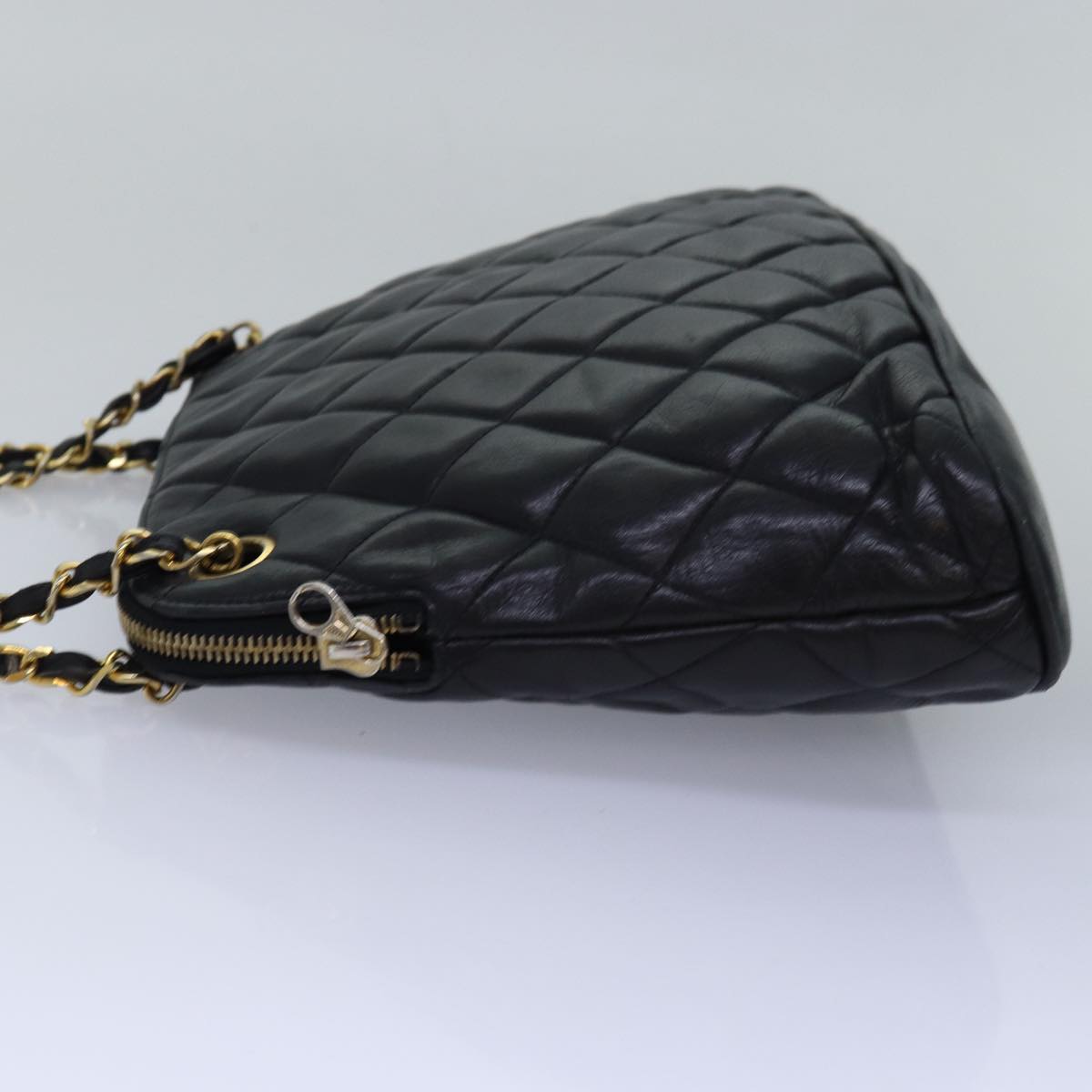 Top Quality Chanel Matelasse Chain Shoulder Bag Lamb Skin Black CC Auth yk13018