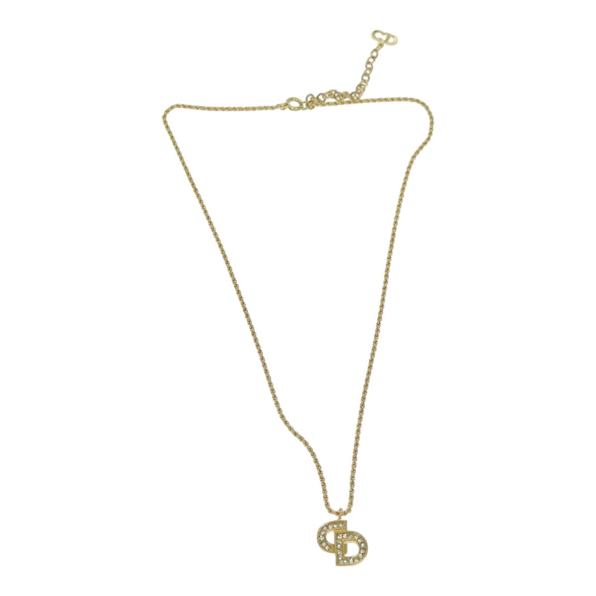 CHRISTIAN DIOR Necklace metal Gold Auth yk13050
