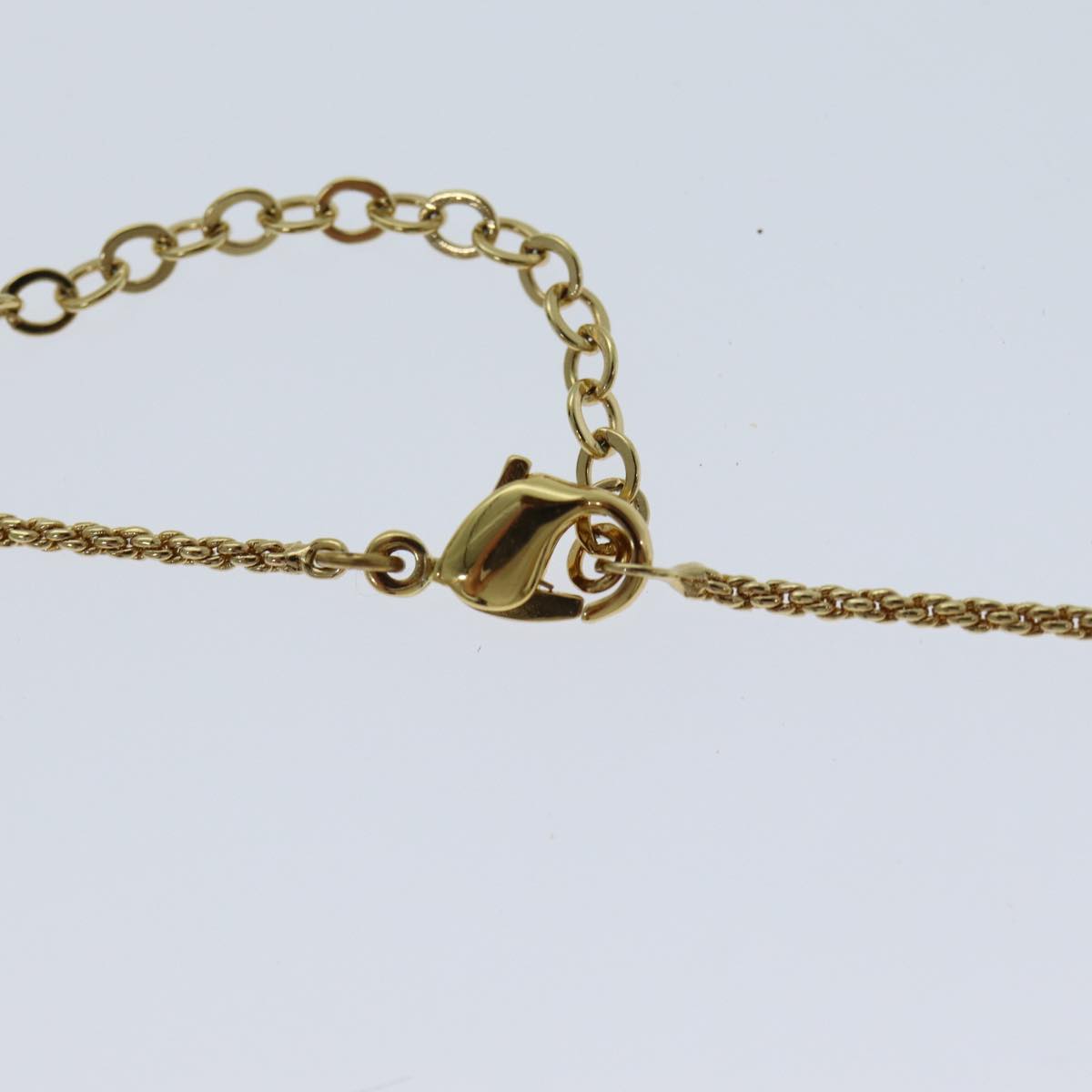 CHRISTIAN DIOR Necklace metal Gold Auth yk13053