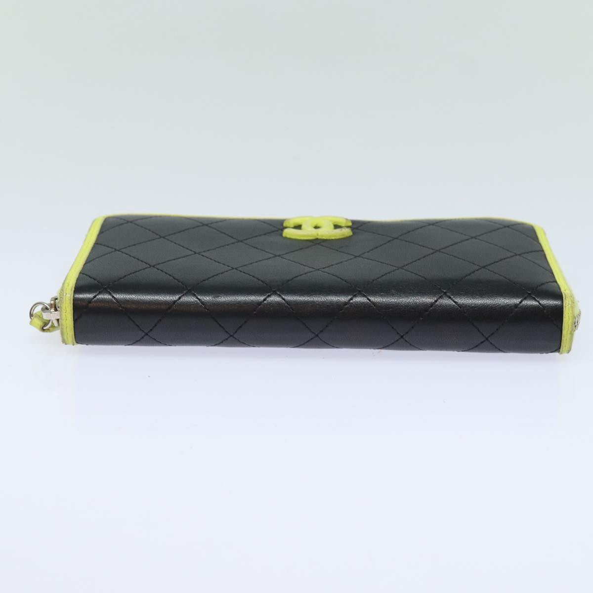 Top Quality Chanel Matelasse Long Wallet Leather Black CC Auth yk13055