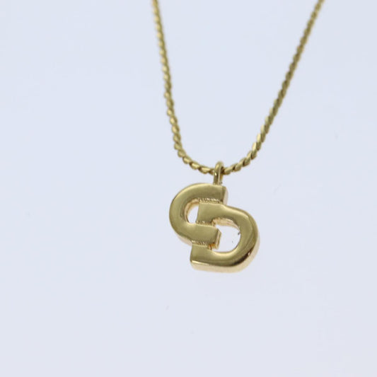 CHRISTIAN DIOR Necklace metal Gold Auth yk13057