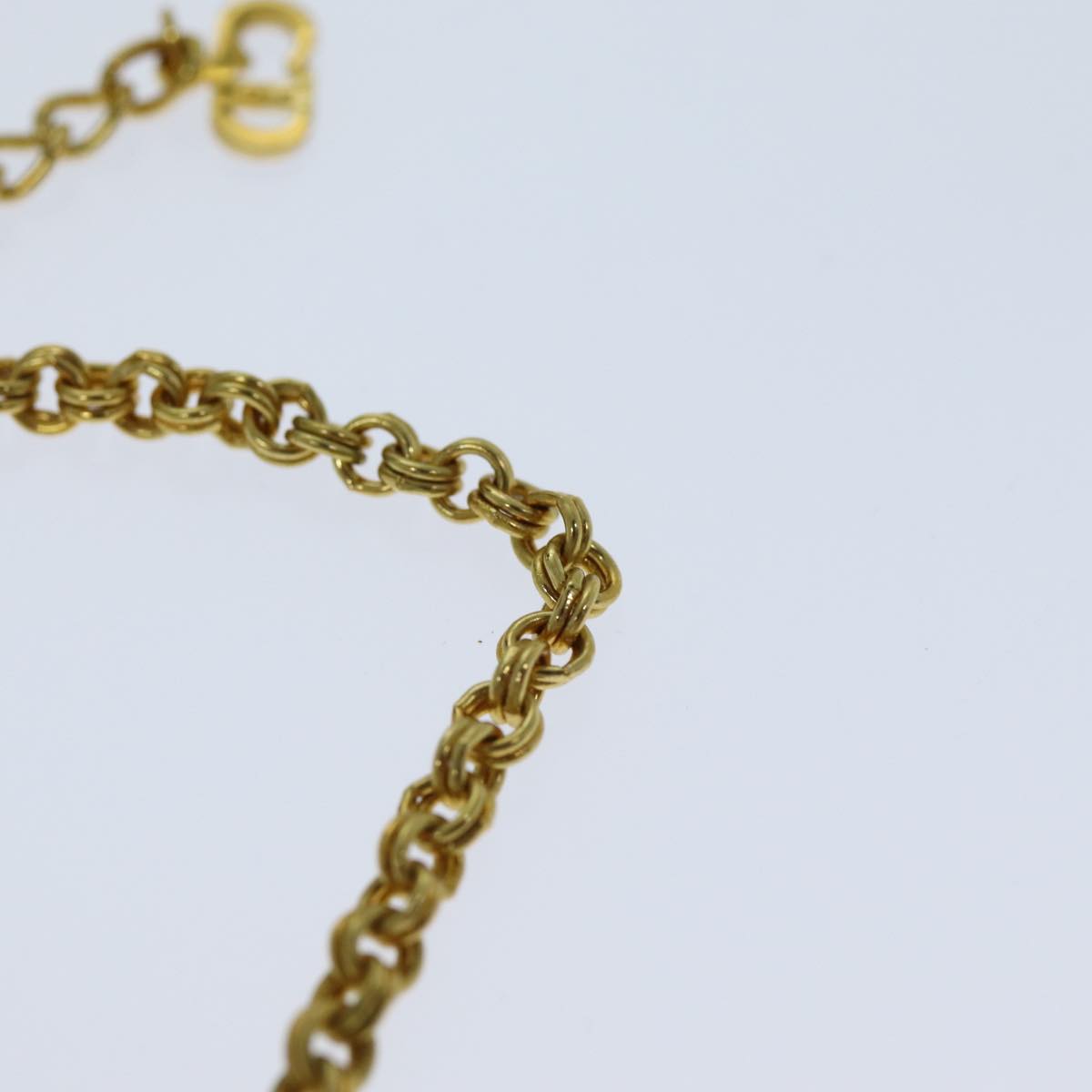 CHRISTIAN DIOR Necklace metal Gold Auth yk13073