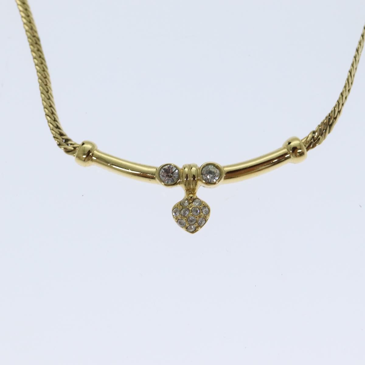 CHRISTIAN DIOR Necklace metal Gold Auth yk13097