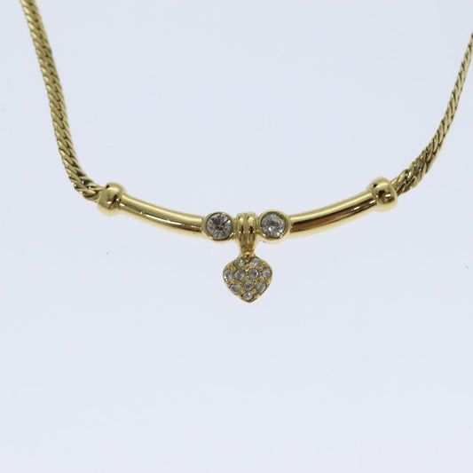 CHRISTIAN DIOR Necklace metal Gold Auth yk13097