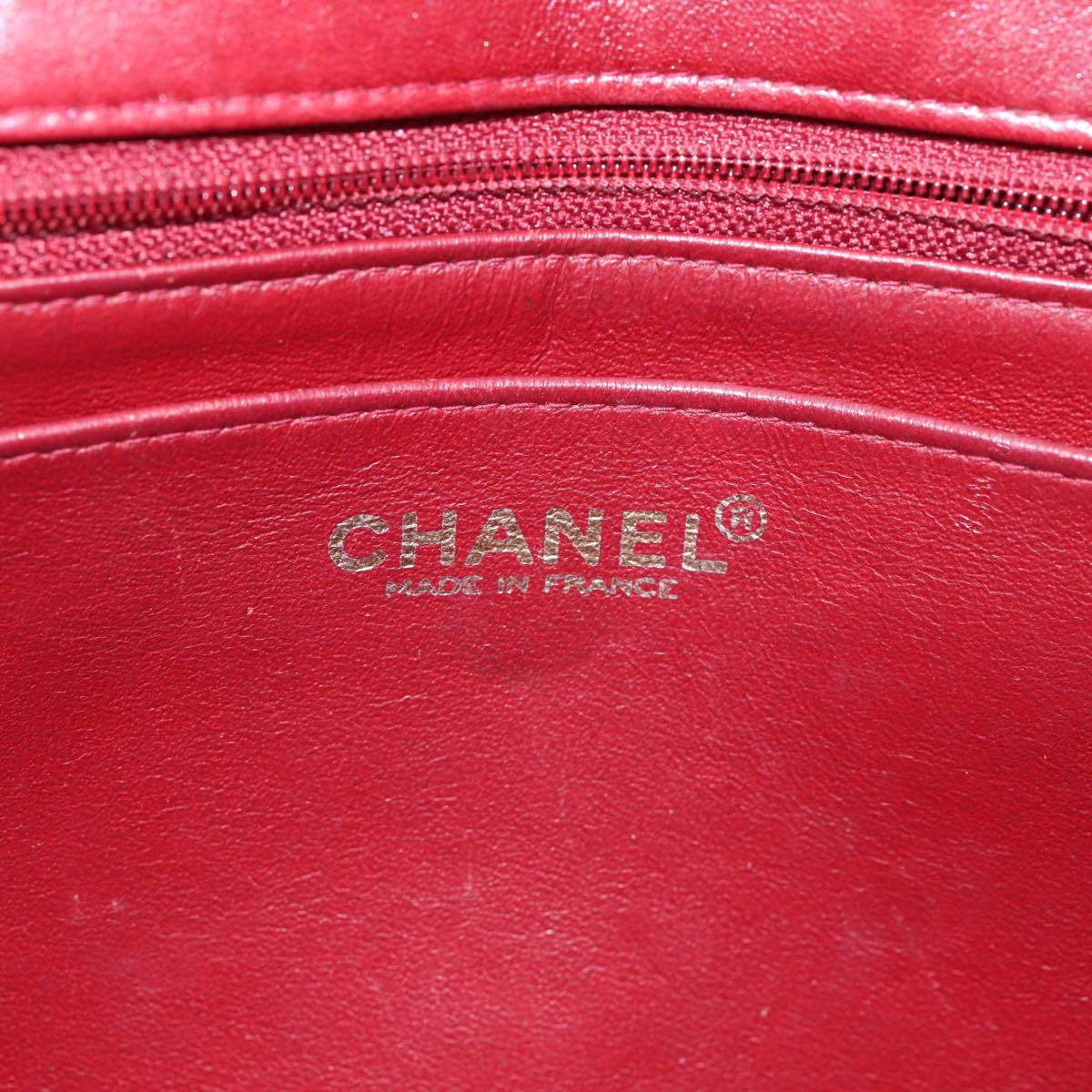 Top Quality Chanel Matelasse Turn Lock Shoulder Bag Lamb Skin Black Red CC Auth yk13361