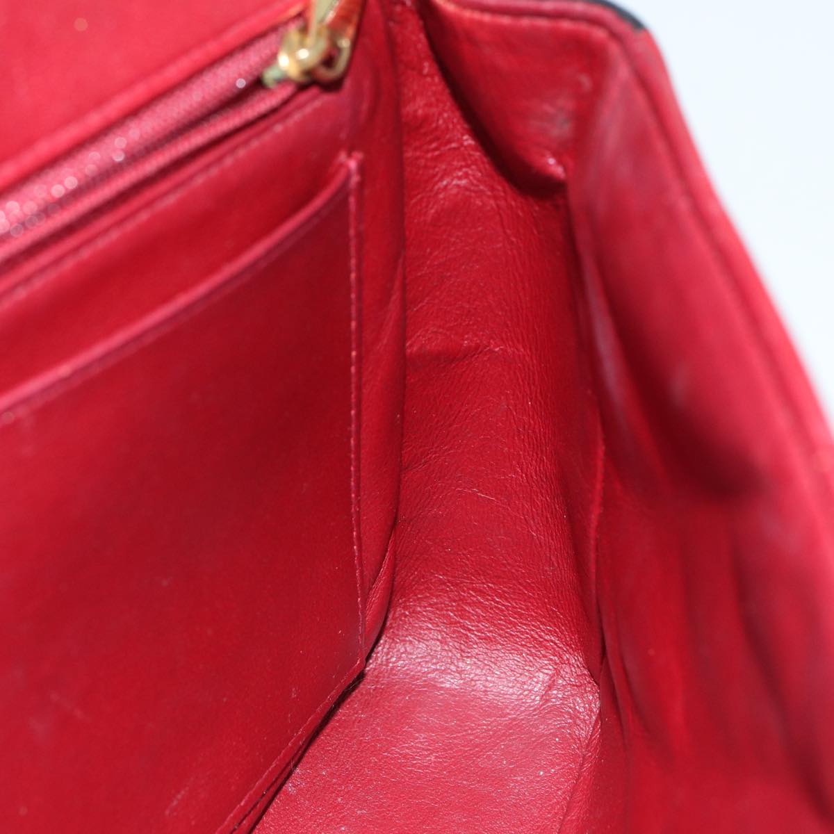 Top Quality Chanel Matelasse Turn Lock Shoulder Bag Lamb Skin Black Red CC Auth yk13361