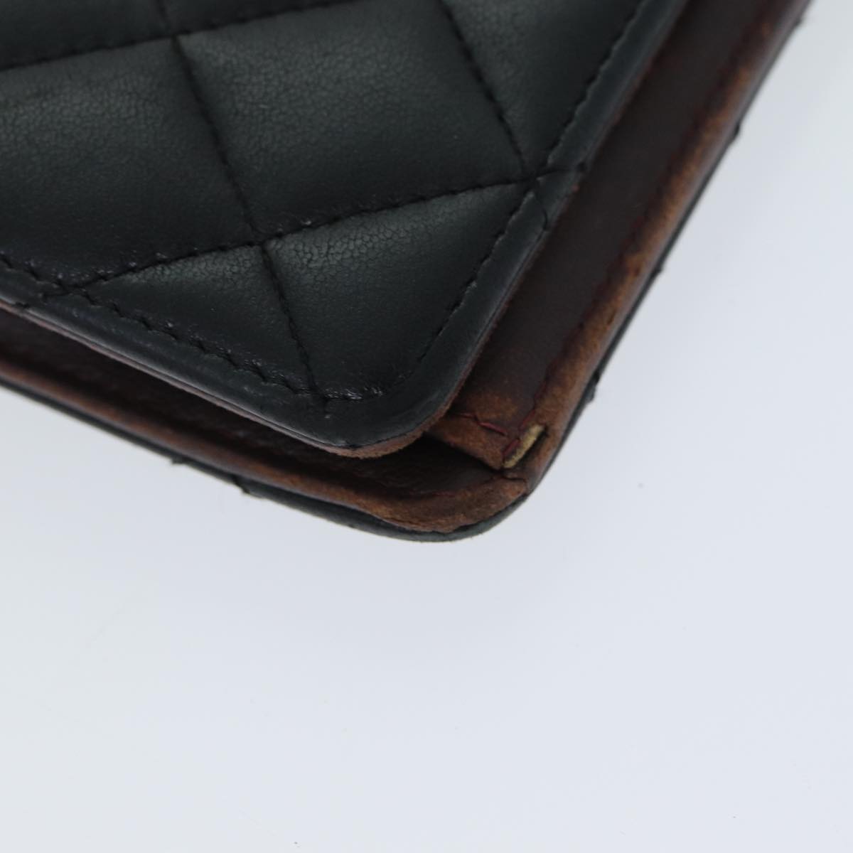 Top Quality Chanel Matelasse Long Wallet Lamb Skin Black CC Auth yk13526