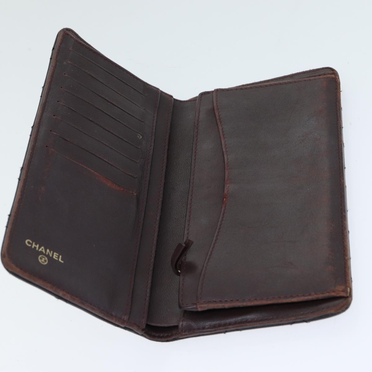 Top Quality Chanel Matelasse Long Wallet Lamb Skin Black CC Auth yk13526