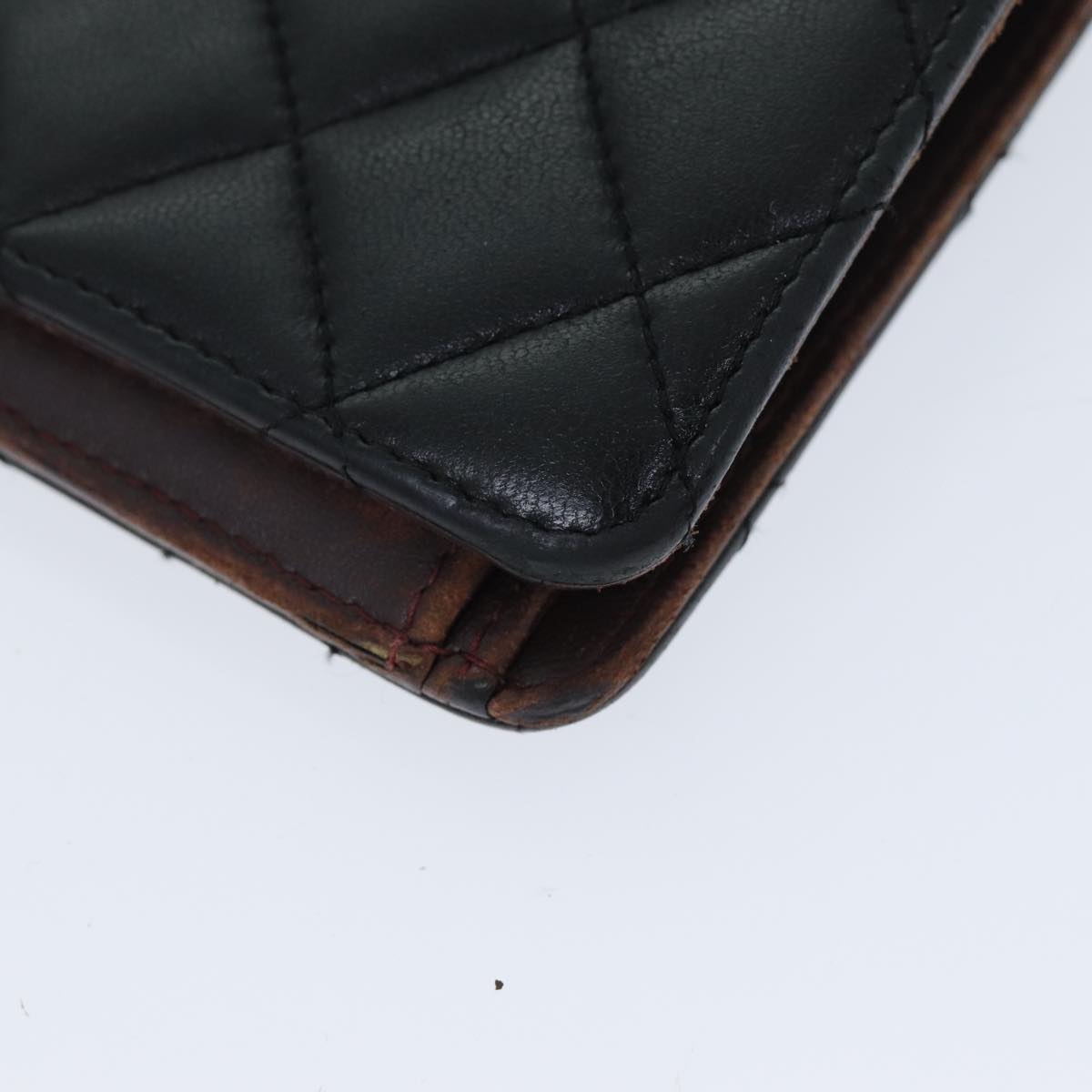 Top Quality Chanel Matelasse Long Wallet Lamb Skin Black CC Auth yk13526