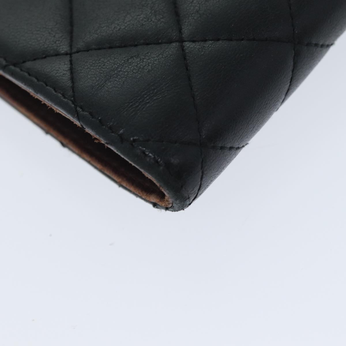 Top Quality Chanel Matelasse Long Wallet Lamb Skin Black CC Auth yk13526