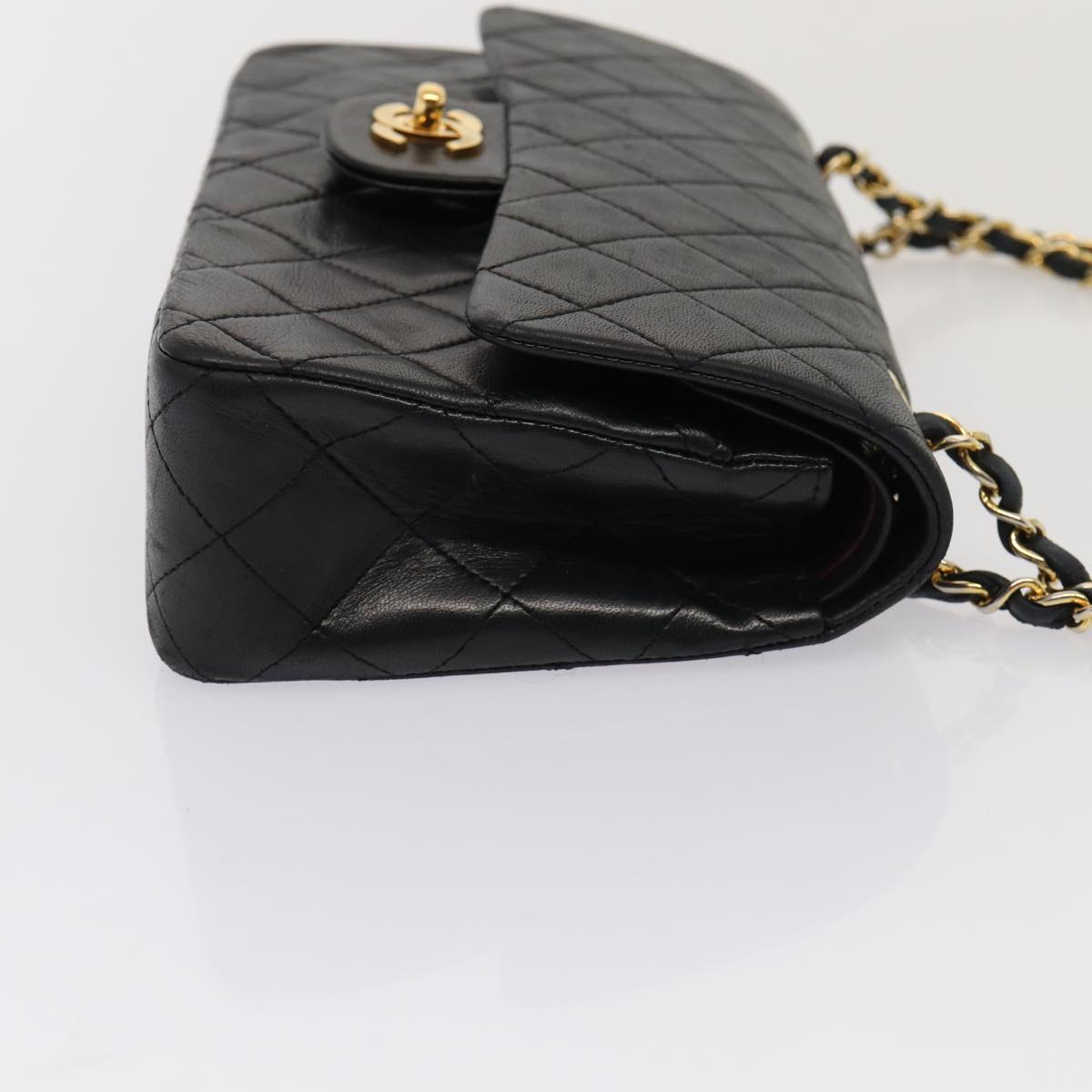 Top Quality Chanel Matelasse 23 Turn Lock Chain Bag Lamb Skin Black CC Auth yk13530A