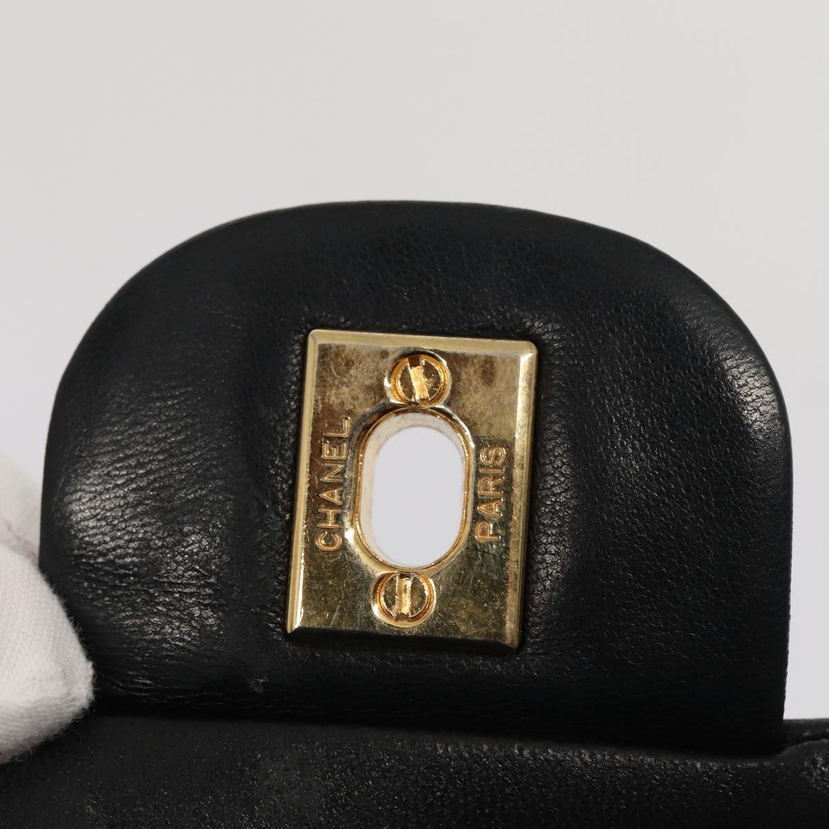 Top Quality Chanel Matelasse 23 Turn Lock Chain Bag Lamb Skin Black CC Auth yk13530A