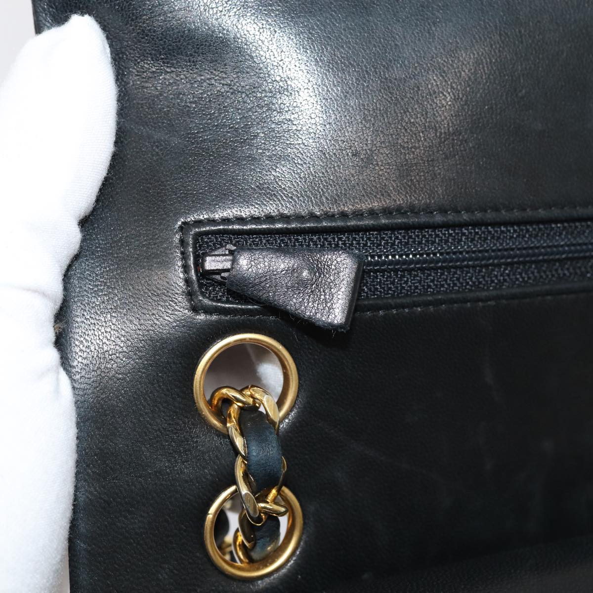 Top Quality Chanel Matelasse 23 Turn Lock Chain Bag Lamb Skin Black CC Auth yk13530A