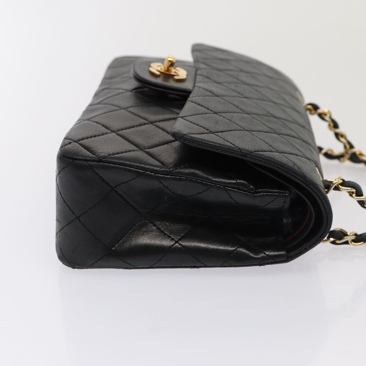 Top Quality Chanel Matelasse 23 Turn Lock Chain Bag Lamb Skin Black CC Auth yk13530A