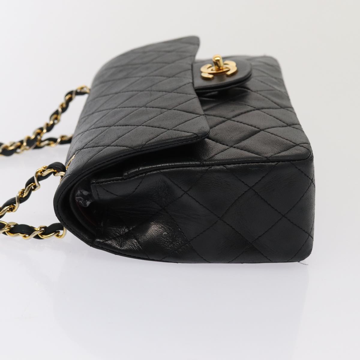 Top Quality Chanel Matelasse 23 Turn Lock Chain Bag Lamb Skin Black CC Auth yk13530A