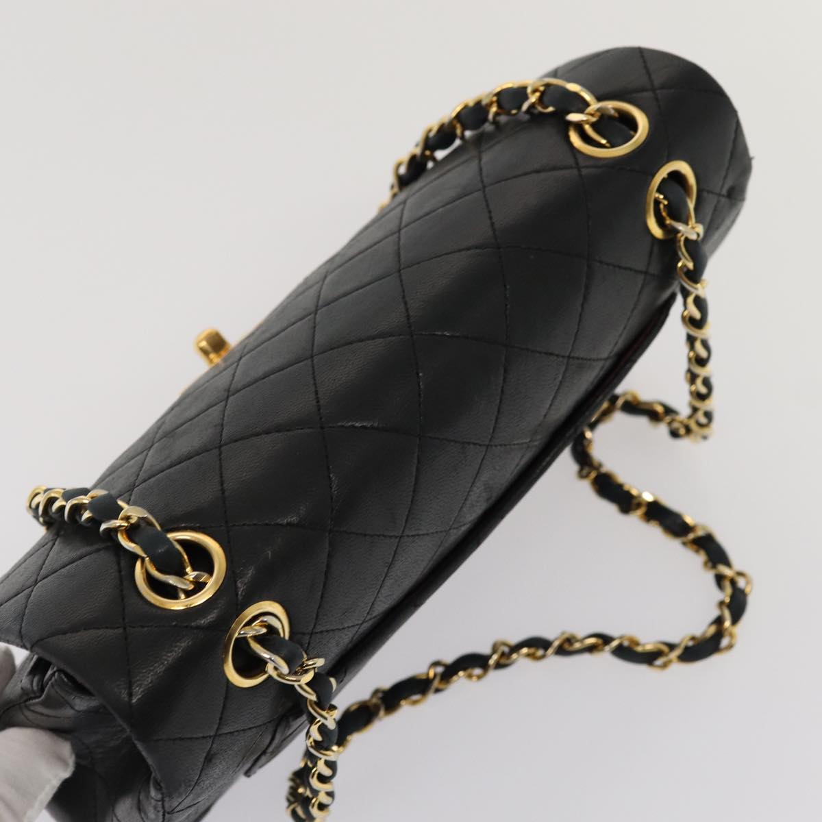 Top Quality Chanel Matelasse 23 Turn Lock Chain Bag Lamb Skin Black CC Auth yk13530A