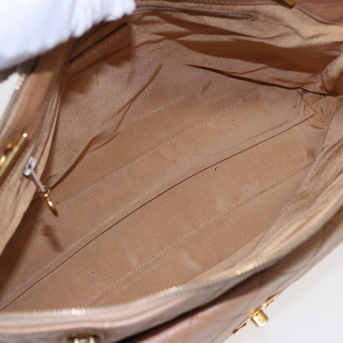 Top Quality Chanel Matelasse Shoulder Bag Caviar Skin Beige CC Auth yk13631