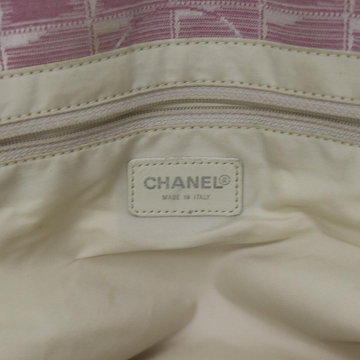 CHANEL New Travel Line Tote Bag Nylon Pink CC Auth yk13635