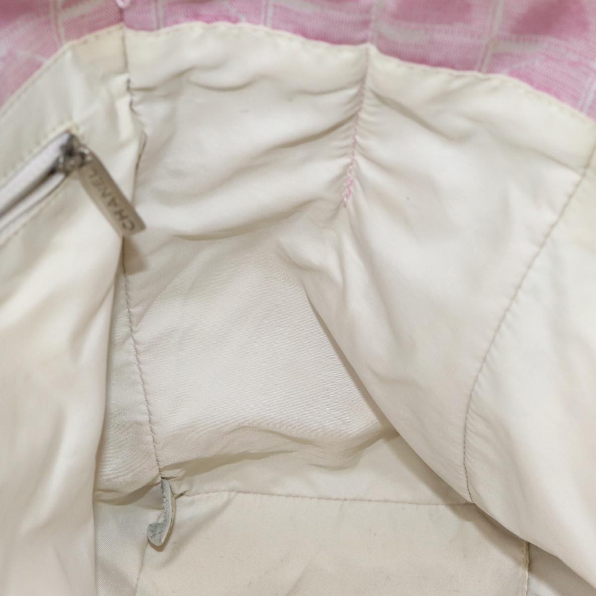 CHANEL New Travel Line Tote Bag Nylon Pink CC Auth yk13635