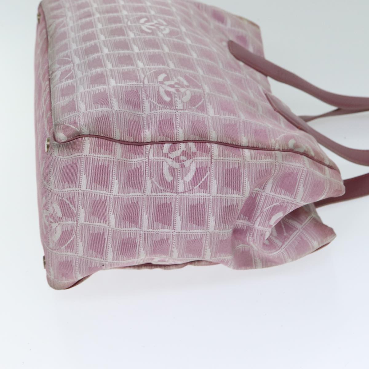 CHANEL New Travel Line Tote Bag Nylon Pink CC Auth yk13635