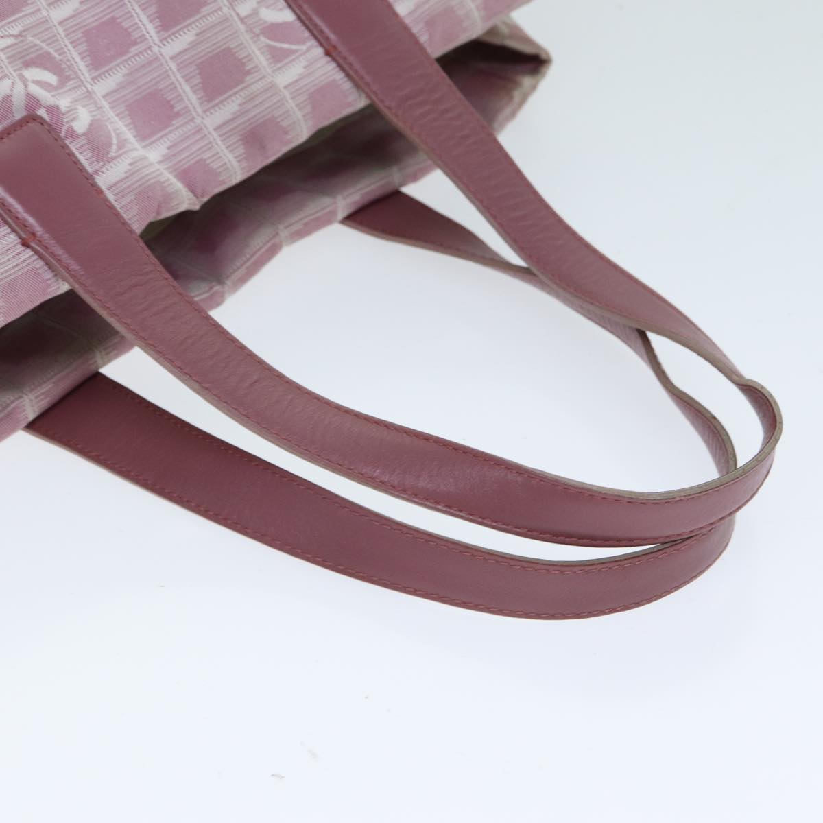 CHANEL New Travel Line Tote Bag Nylon Pink CC Auth yk13635